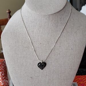 Sterling silver heart necklace